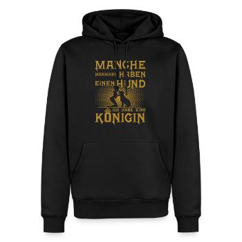 Manche haben einen Hund ich habe eine Königin - Männer Premium Bio Hoodie - Schwarz - Vorne - Nico (187cm)