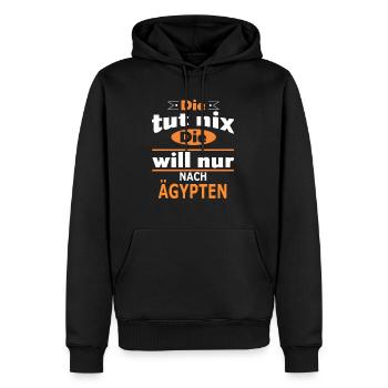 ÄGYPTEN - Männer Premium Bio Hoodie - Schwarz - Vorne - Nico (187cm)
