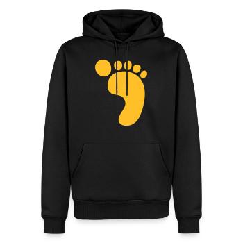 Grosse empreinte! - Sweat à capuche Premium bio Homme - noir - Devant - Nico (187cm)