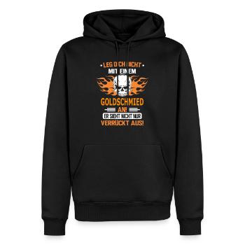 GOLDSCHMIED - Männer Premium Bio Hoodie - Schwarz - Vorne - Nico (187cm)