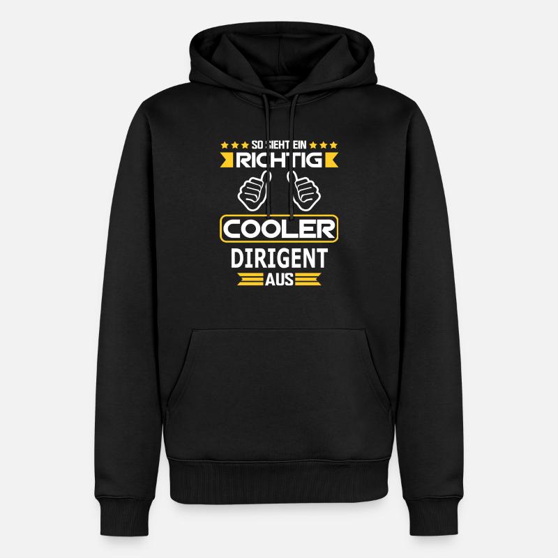 DIRIGENT - Männer Premium Bio Hoodie - Schwarz