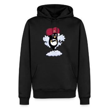 Penguin Technik - Männer Premium Bio Hoodie - Schwarz - Vorne - Nico (187cm)
