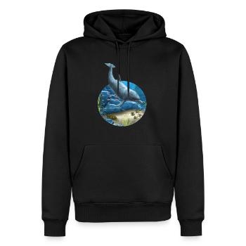 The World Of The Dolphin - Männer Premium Bio Hoodie - Schwarz - Vorne - Nico (187cm)