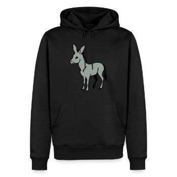 Grautier - Männer Premium Bio Hoodie - Schwarz - Vorne - Nico (187cm)