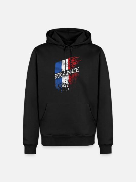 france drapeau - Sweat à capuche Premium bio Homme - noir