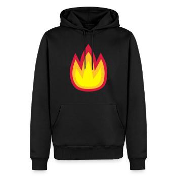 Feuer - Männer Premium Bio Hoodie - Schwarz - Vorne - Nico (187cm)
