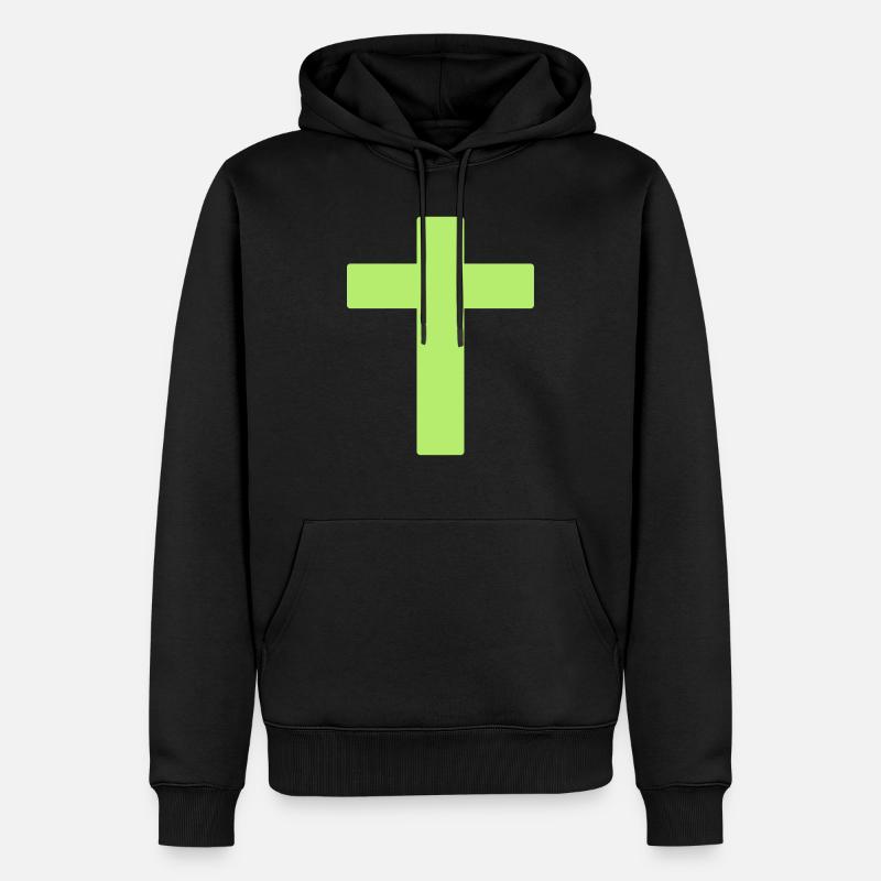 cross - Männer Premium Bio Hoodie - Schwarz