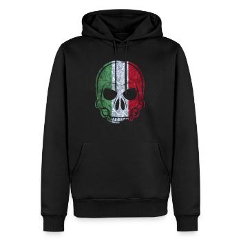MMJ Italie Drapeau de crâne - Sweat à capuche Premium bio Homme - noir - Devant - Nico (187cm)