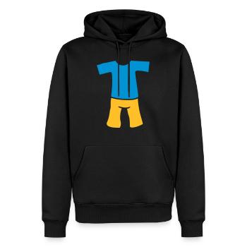vêtements chaud t shirt top vêtements pantalons anzi - Sweat à capuche Premium bio Homme - noir - Devant - Nico (187cm)