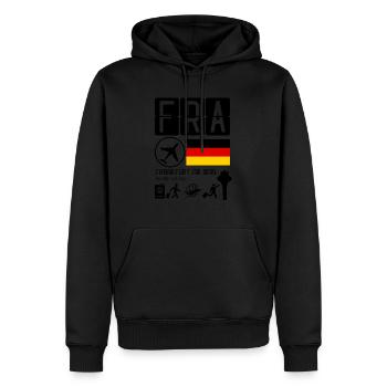 frankfurt - Men’s Premium Organic Hoodie - black - Front - Nico (187cm)