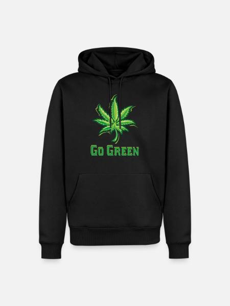 Go Green Legalize Marijuana - Men’s Premium Organic Hoodie - black
