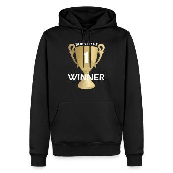 geboren, um Gewinner weiß zu sein - Männer Premium Bio Hoodie - Schwarz - Vorne - Nico (187cm)