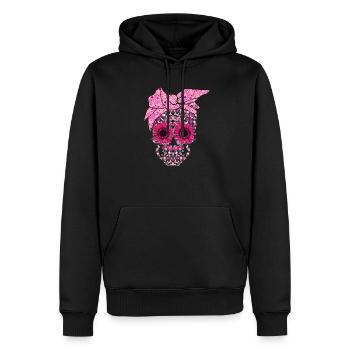 Crâne de cancer du sein - Sweat à capuche Premium bio Homme - noir - Devant - Nico (187cm)