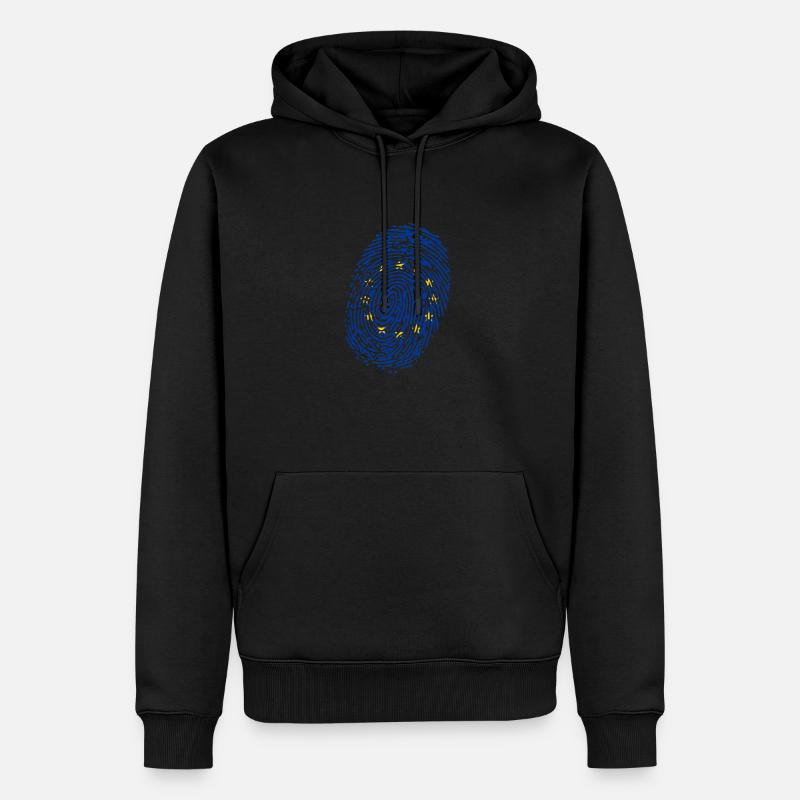Empreinte digitale de l'Europe - Sweat à capuche Premium bio Homme - noir