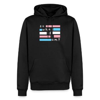 Et si je suis trans - Sweat à capuche Premium bio Homme - noir - Devant - Nico (187cm)