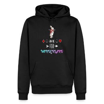 Il est temps pour le pays des merveilles - Sweat à capuche Premium bio Homme - noir - Devant - Nico (187cm)