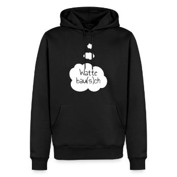 Wattebau(s)ch Bauch - Männer Premium Bio Hoodie - Schwarz - Vorne - Nico (187cm)