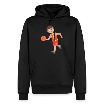 basket joueur - Sweat à capuche Premium bio Homme - noir - Devant - Nico (187cm)