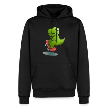 Dino Rollschuh - Männer Premium Bio Hoodie - Schwarz - Vorne - Nico (187cm)