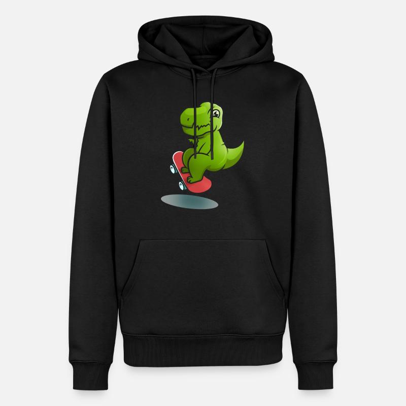 Dino Rollschuh - Männer Premium Bio Hoodie - Schwarz