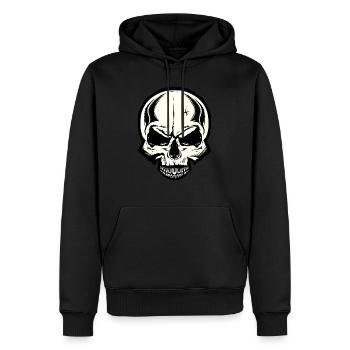 crane tete de mort halloween - Sweat à capuche Premium bio Homme - noir - Devant - Nico (187cm)