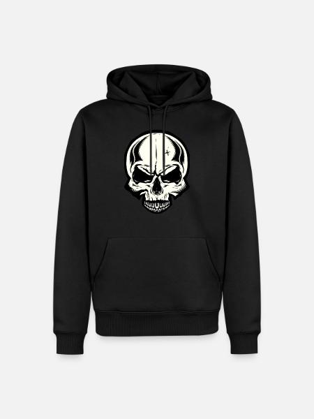 skull head of death halloween - Men’s Premium Organic Hoodie - black