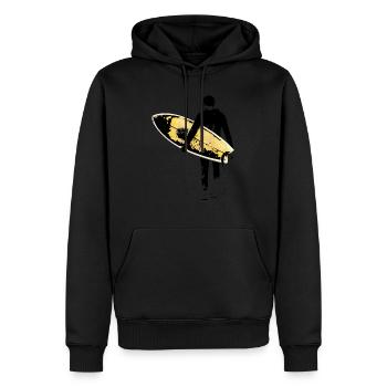 Surfeur - Sweat à capuche Premium bio Homme - noir - Devant - Nico (187cm)