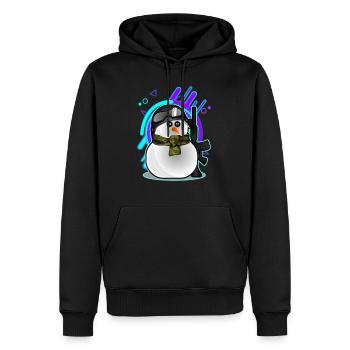 bonhomme de neige militaire - Sweat à capuche Premium bio Homme - noir - Devant - Nico (187cm)
