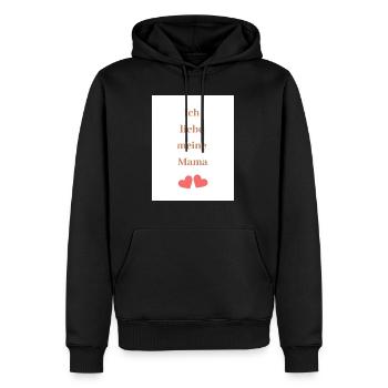 ich liebe meine Mama, - Männer Premium Bio Hoodie - Schwarz - Vorne - Nico (187cm)