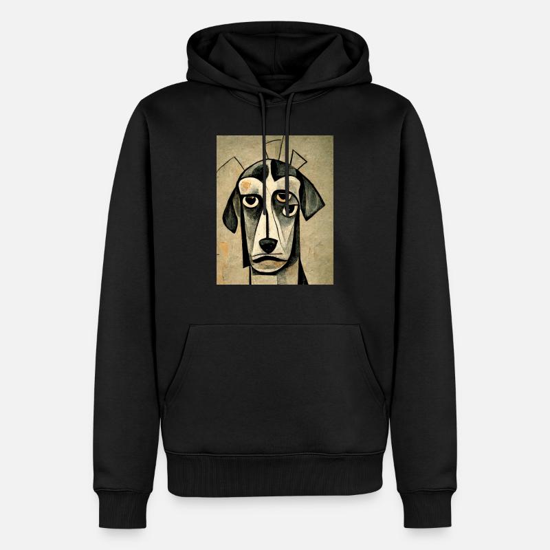Hund abstrakt - Männer Premium Bio Hoodie - Schwarz
