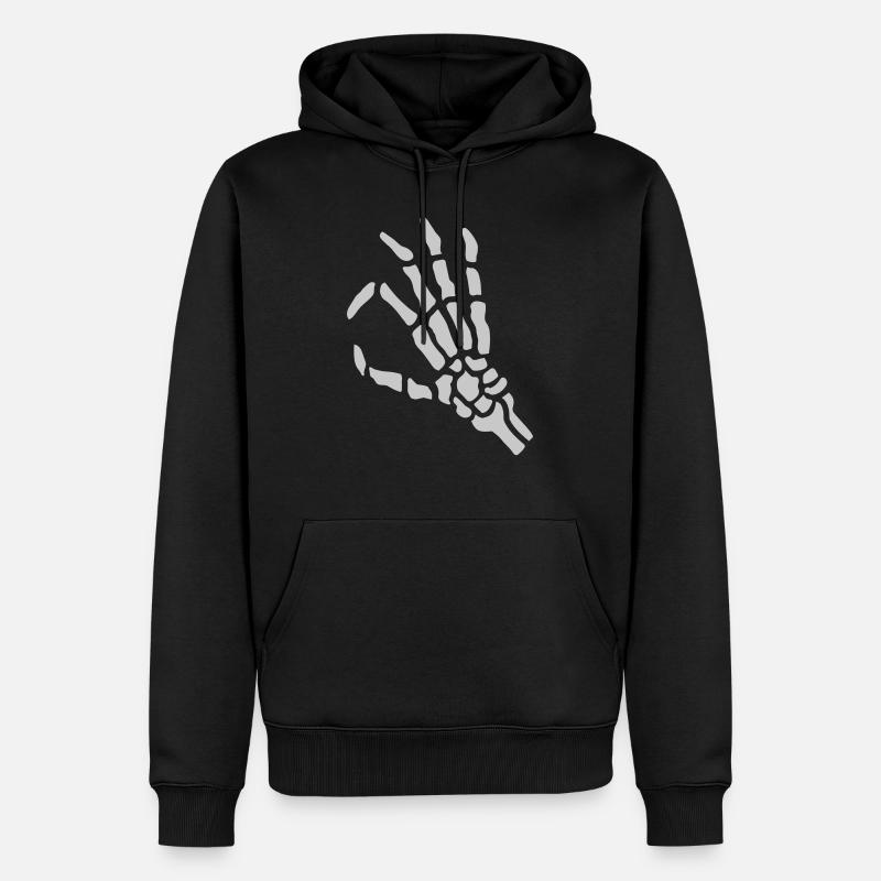 Hand Geste Skelett Loch - Männer Premium Bio Hoodie - Schwarz