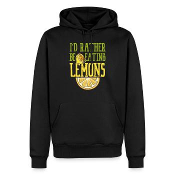 Dicton ironique Manger des citrons Limonade Fruits - Sweat à capuche Premium bio Homme - noir - Devant - Nico (187cm)