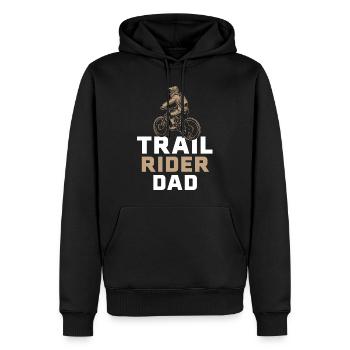 Trail Rider Papa Mountainbike MTB Downhill - Männer Premium Bio Hoodie - Schwarz - Vorne - Nico (187cm)