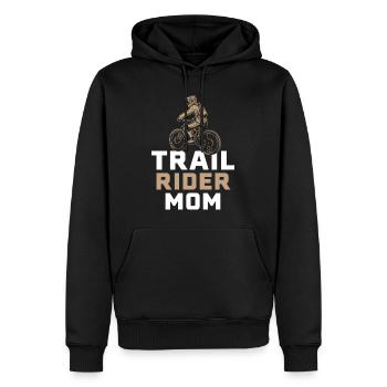Trail Rider Mama Mountainbike MTB Downhill - Männer Premium Bio Hoodie - Schwarz - Vorne - Nico (187cm)