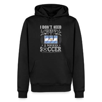 Argentina Soccer Football 2022 WM - Sweat à capuche Premium bio Homme - noir - Devant - Nico (187cm)