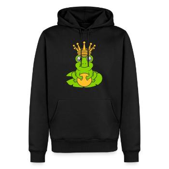 Le roi grenouille enchanté est assis nénuphar - Sweat à capuche Premium bio Homme - noir - Devant - Nico (187cm)