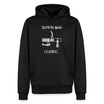 Street workout Superhuman loading - Sweat à capuche Premium bio Homme - noir - Devant - Nico (187cm)