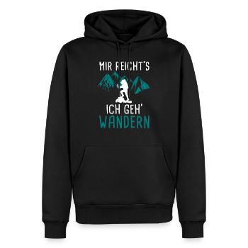 Mir reichts ich geh Wandern - Männer Premium Bio Hoodie - Schwarz - Vorne - Nico (187cm)