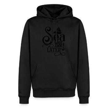 Mer vous plus tard - Sweat à capuche Premium bio Homme - noir - Devant - Nico (187cm)