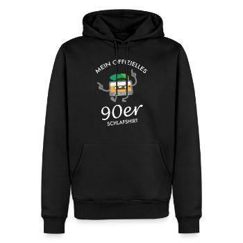 Mein Offizielles 90er Schlafshirt - Kassette - Männer Premium Bio Hoodie - Schwarz - Vorne - Nico (187cm)