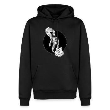 DAS Astronaut Nr 2 Weiss - Men’s Premium Organic Hoodie - black - Front - Nico (187cm)
