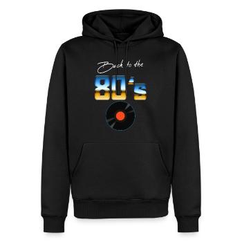 Retro 80er Jahre Kostüm - Männer Premium Bio Hoodie - Schwarz - Vorne - Nico (187cm)