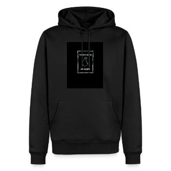 Ich möchte ein Apfel sein - Männer Premium Bio Hoodie - Schwarz - Vorne - Nico (187cm)