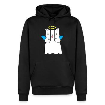 Ange espiègle - Sweat à capuche Premium bio Homme - noir - Devant - Nico (187cm)