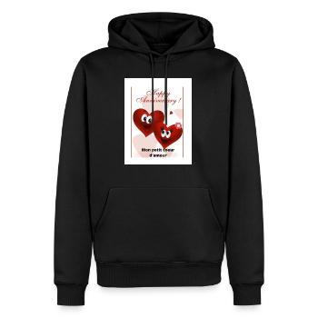 Bon anniversaire mon coeur - Sweat à capuche Premium bio Homme - noir - Devant - Nico (187cm)