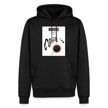 Graphique illustration Nevers without my coffee - Sweat à capuche Premium bio Homme - noir - Devant - Nico (187cm)