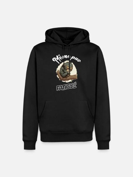 Même pas fatigué - Sweat à capuche Premium bio Homme - noir