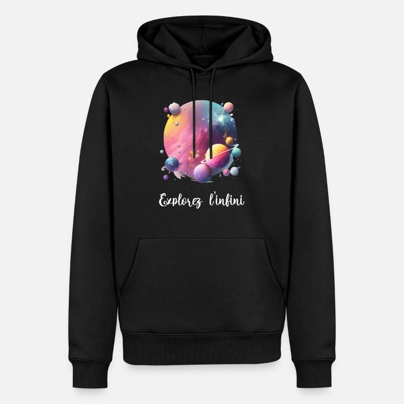 Explorez l infini - Sweat à capuche Premium bio Homme - noir
