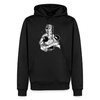 Rieser Grantler // Illustration - Männer Premium Bio Hoodie - Schwarz - Vorne - Nico (187cm)
