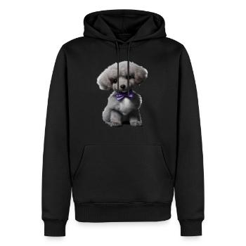 Pudelwelpe Hundehalter Pudel mit Fliege Hundewelpe - Männer Premium Bio Hoodie - Schwarz - Vorne - Nico (187cm)